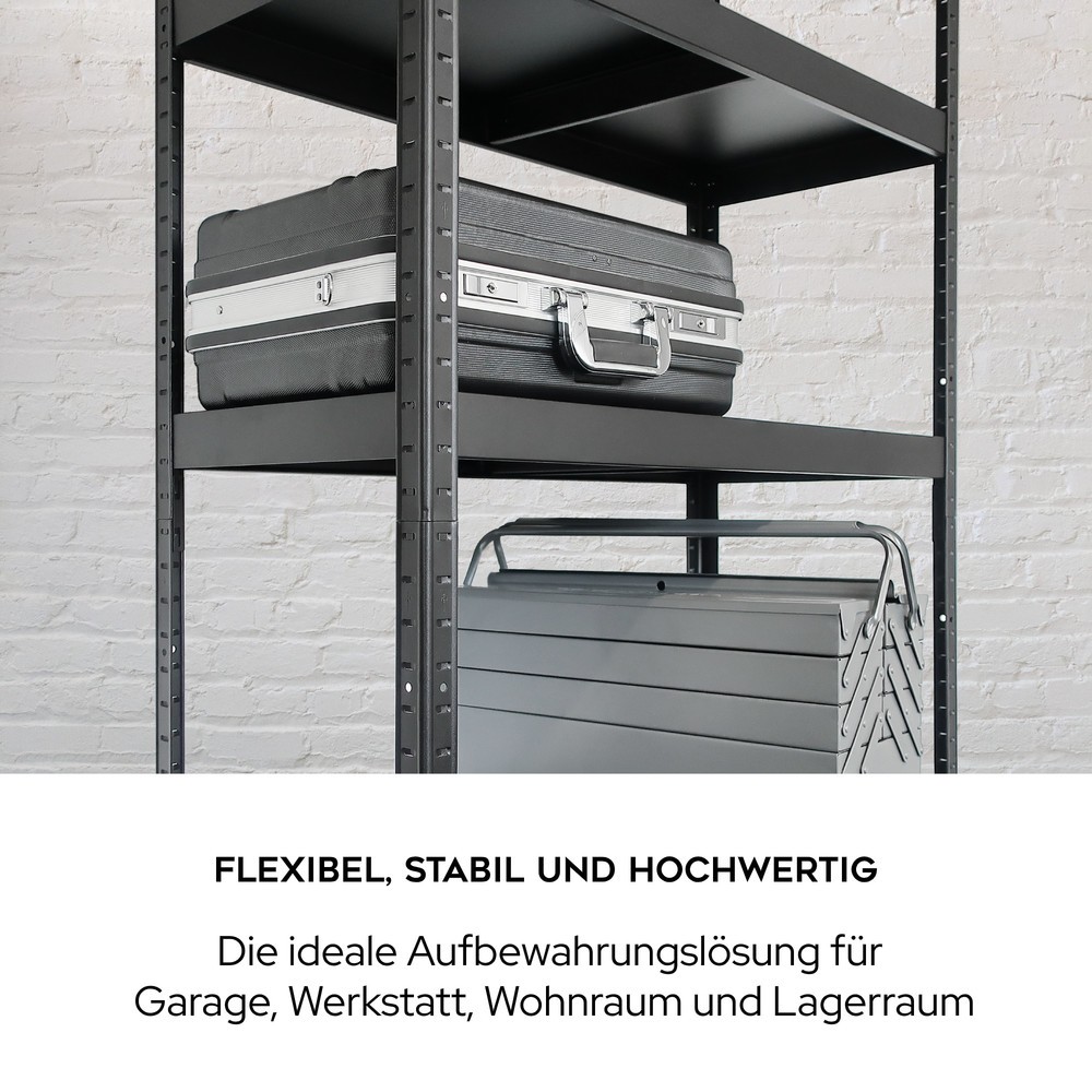Produktabbildung Nr. 2: HEMMDAL Rayonnage enfichable métallique, charge par tablette 130 kg, HxlxP 1 800 x 900 x 400 mm noir