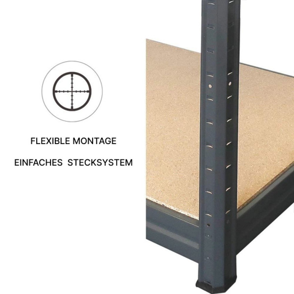 Produktabbildung Nr. 2: HEMMDAL Rayonnage pour charges lourdes Type XXL, gris graphite – 177 x 200 x 60 cm – jusqu'à 2 000 kg