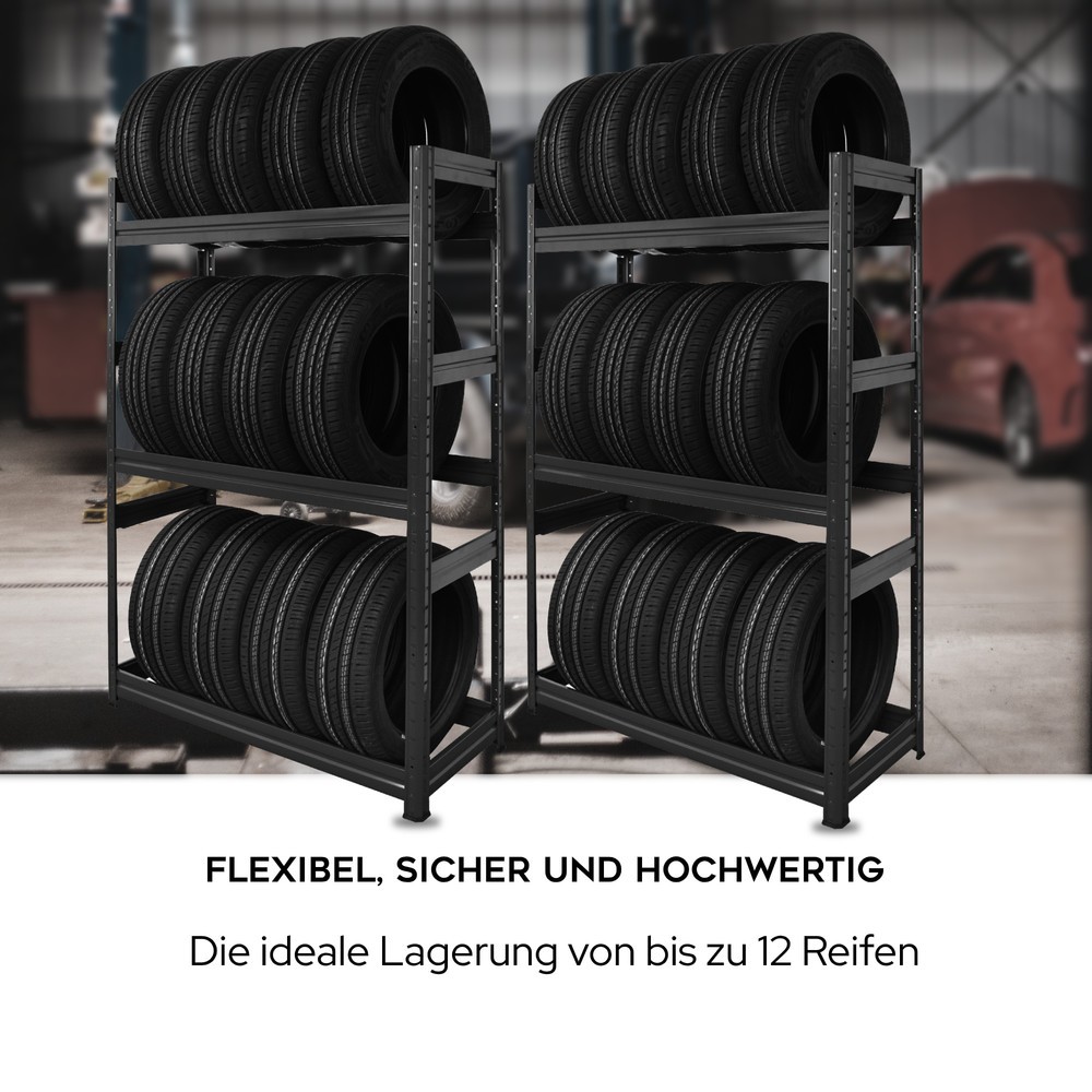 Produktabbildung Nr. 2: HEMMDAL Rayonnage pour pneus, anthracite – pour 12 pneus – Rayonnage pour charges lourdes made in EU