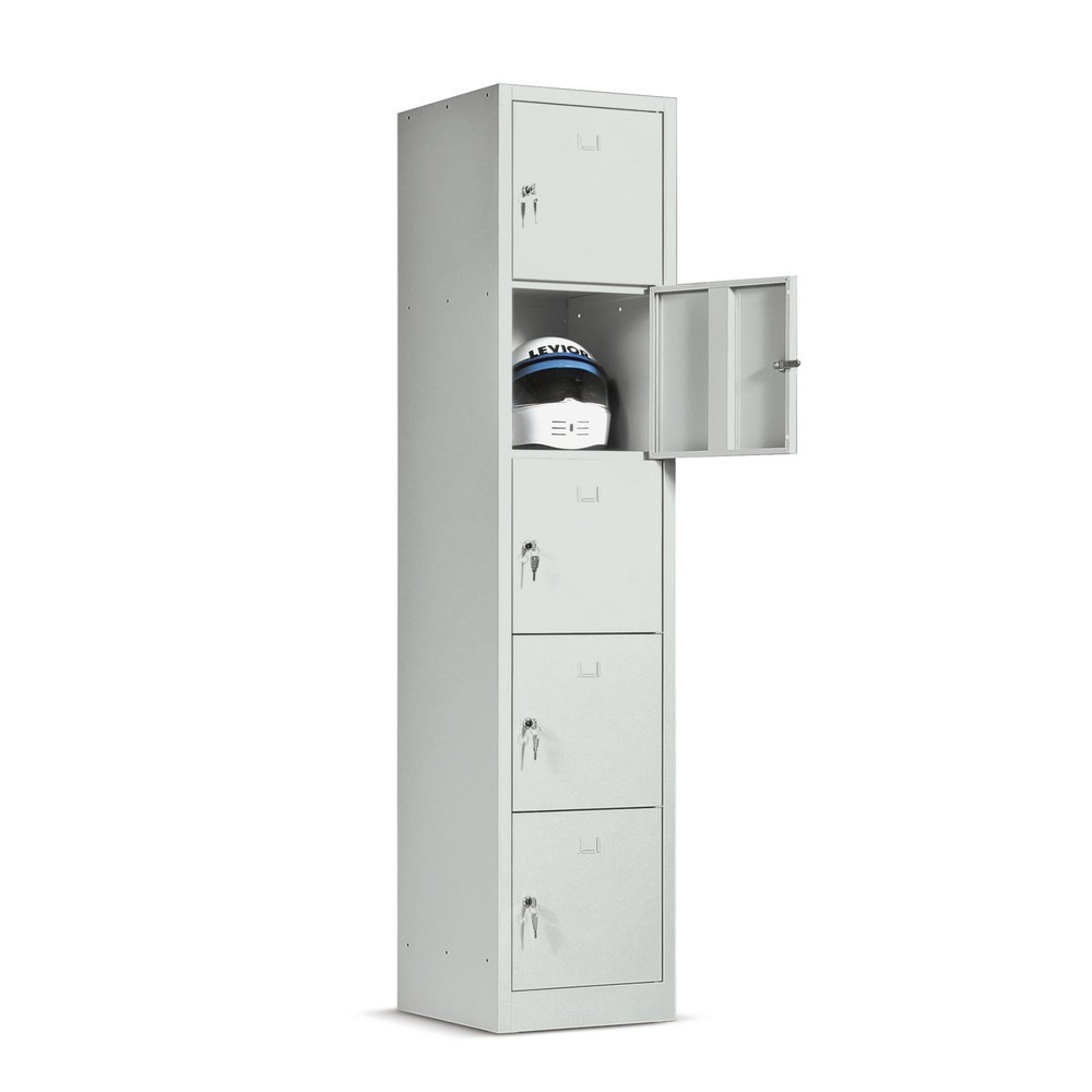 Produktabbildung: HEMMDAL Schliessfachschrank, 1 x 5 Fächer, HxBxT 1.900 x 410 x 450 mm