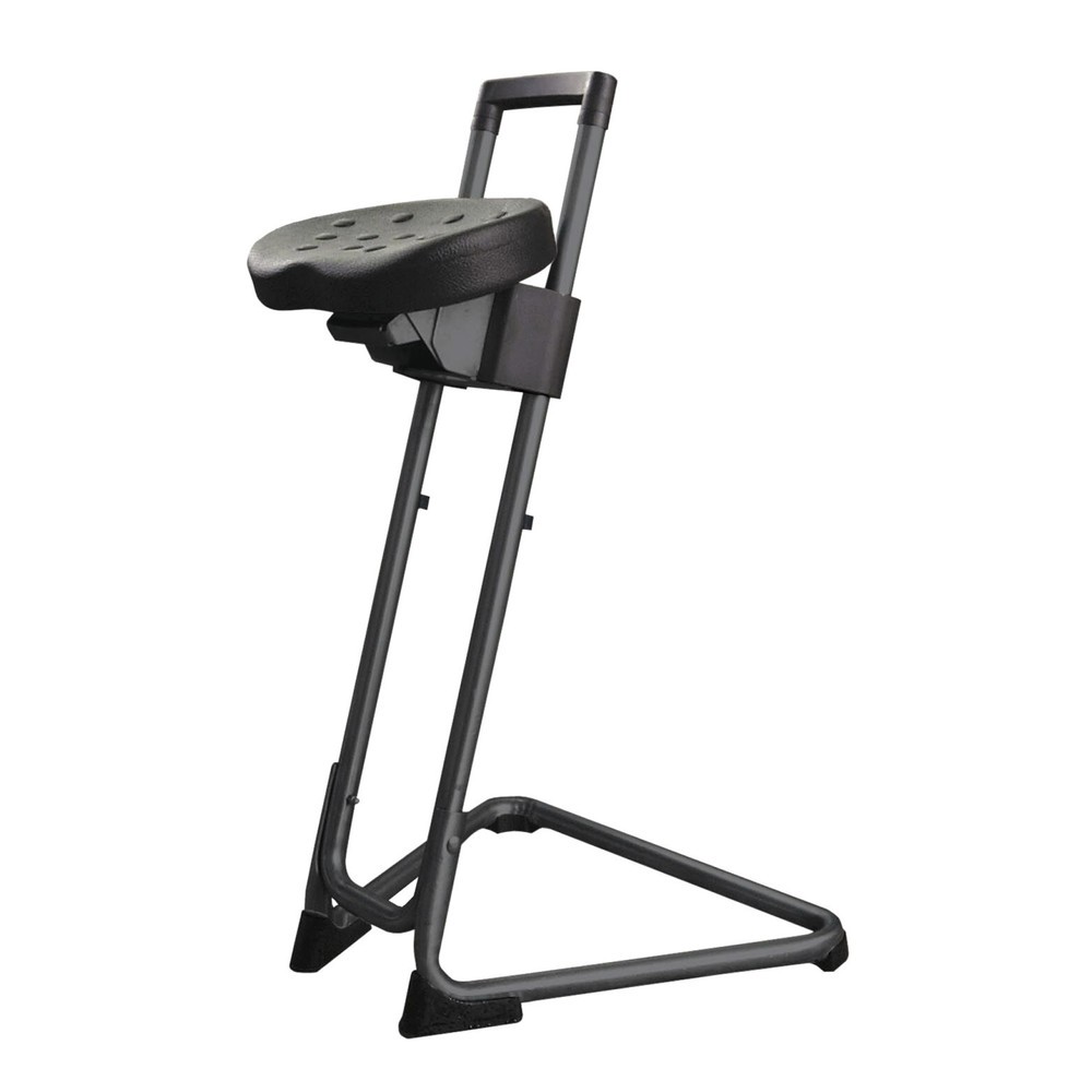 Illustration du produit: Siège assis-debout HEMMDAL, siège confort pivotant et inclinable en PU, hauteur d'assise 600-850 mm, noir