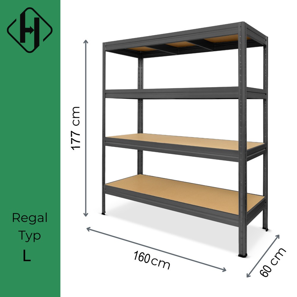 Produktabbildung Nr. 3: HEMMDAL Weitspannregal, Fachlast 600 kg, graphitgrau, HxBxT 1.770 x 1.600 x 600 mm