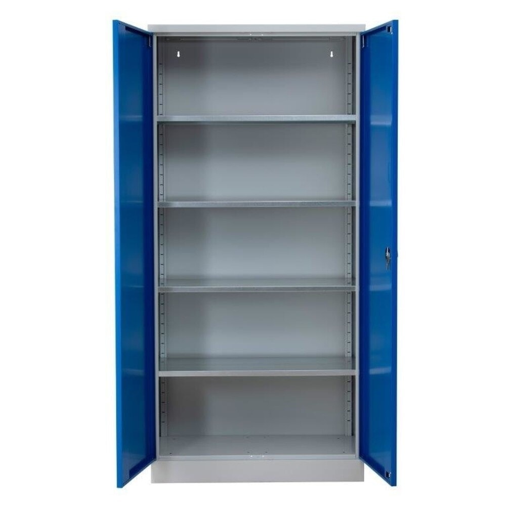 Produktabbildung Nr. 4: HEMMDAL Werkstatt-Flügeltürschrank, HxBxT 1.950 x 1.200 x 500 mm, lichtgrau/enzianblau