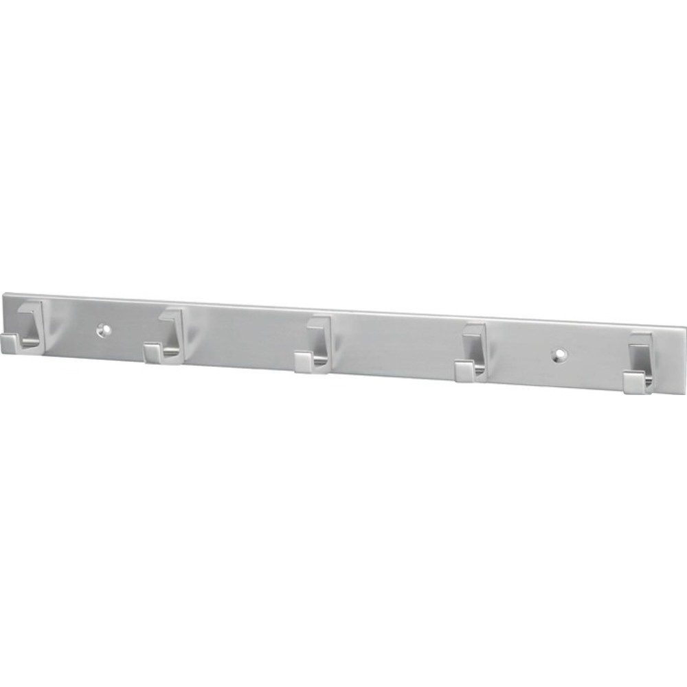 Produktabbildung: HERMETA Handtuchhakenleiste, Aluminium silberfarbig eloxiert, 5 Haken Höhe 35 mm Länge 360 mm, Ausladung 33,5 mm