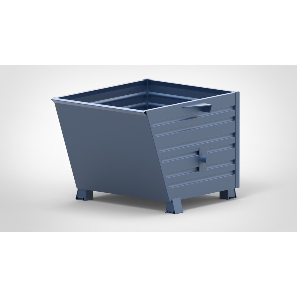 Produktabbildung: HESON® Stapelbarer Kippbehälter, mit Füssen, lackiert, BxT 1.000 x 1.200 mm, enzianblau