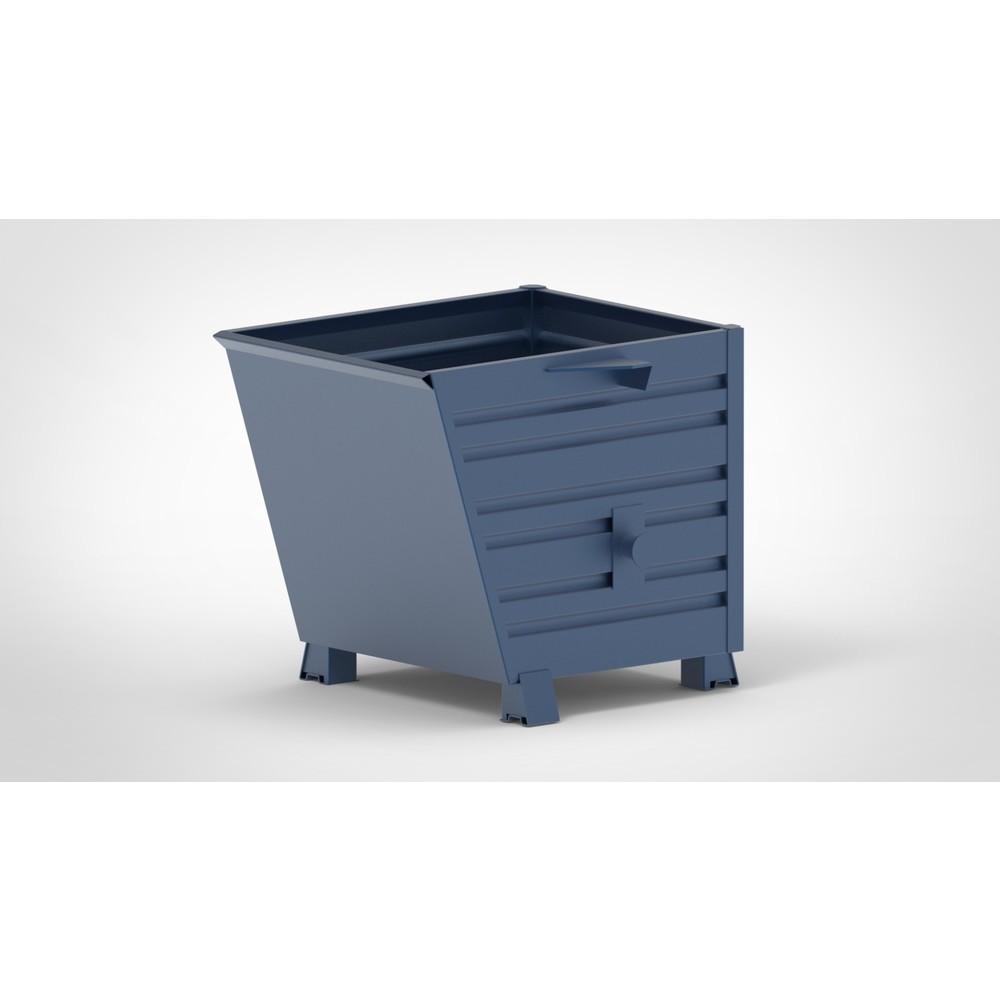 Produktabbildung: HESON® Stapelbarer Kippbehälter, mit Füssen, lackiert, BxT 800 x 1.000 mm, enzianblau