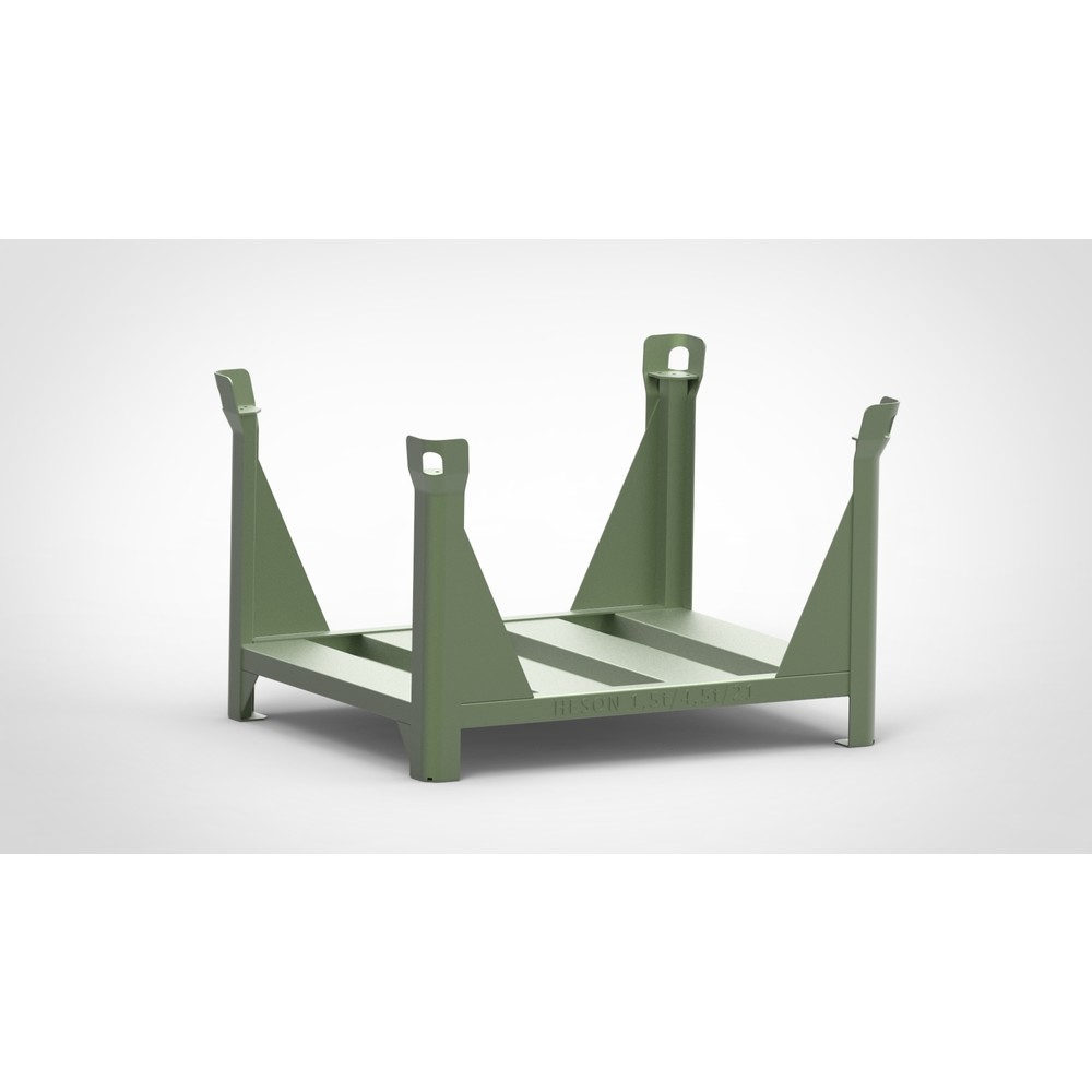 Produktabbildung: HESON® Stapelbehälter für Langgut, offen, lackiert, BxT 1.000 x 800 mm, resedagrün