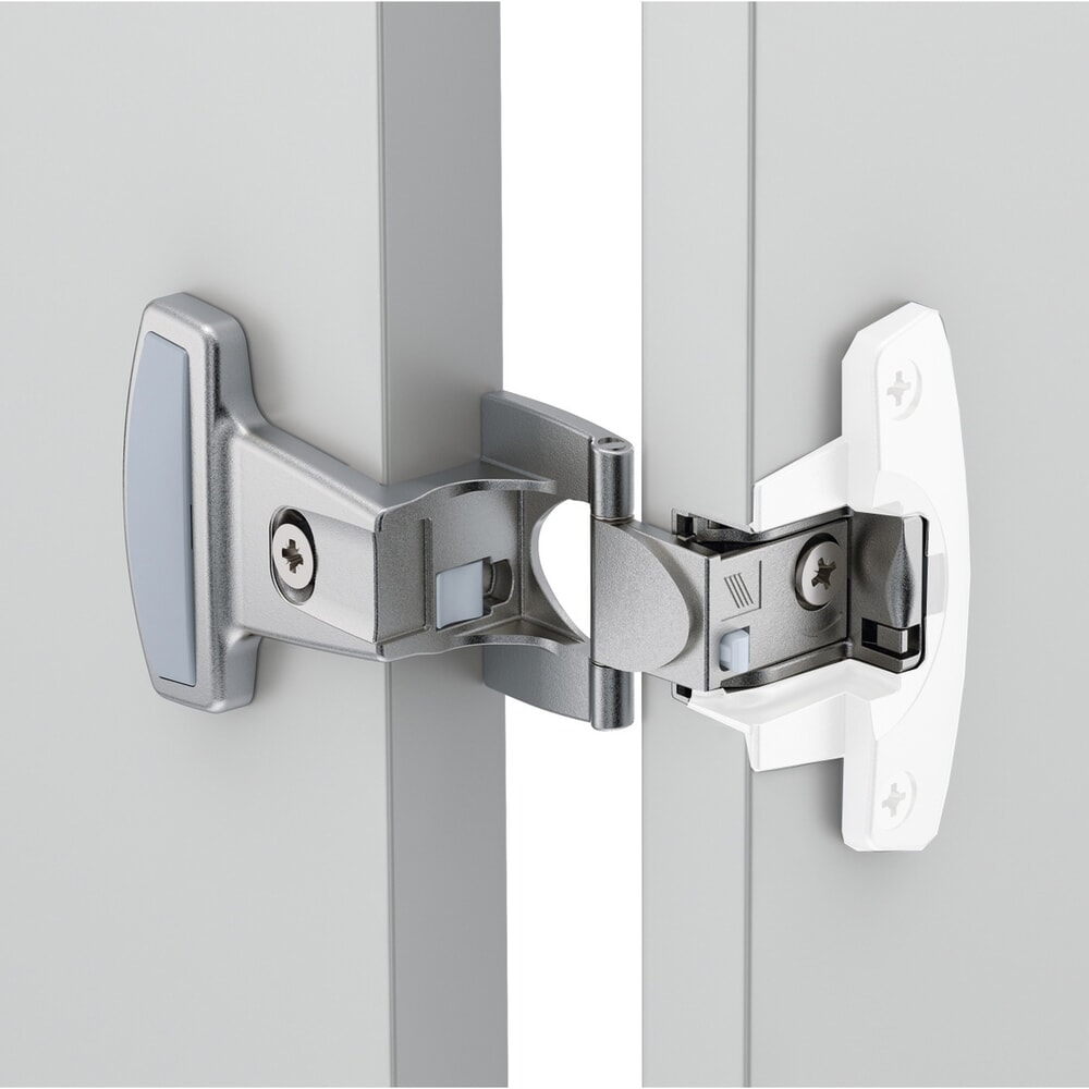 N° de l'image du produit 3 : HETTICH Grundscharnier Selekta Pro 2000, mit Spreizmuffen, vorliegend, halb vorliegend, vernickelt