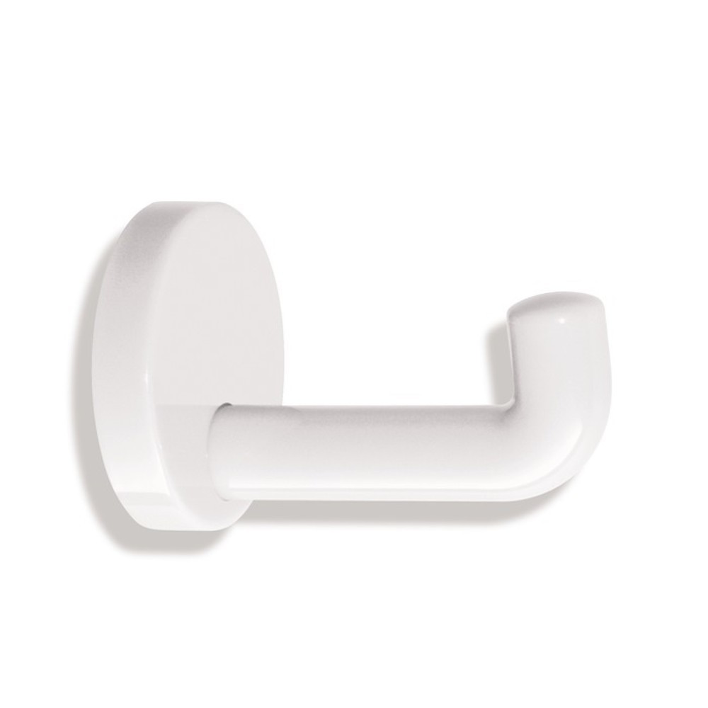 Produktabbildung: HEWI Einzelhaken 477.90.030, Polyamid 99 reinweiss, einfach Ausladung 100 mm, Ø 70 mm