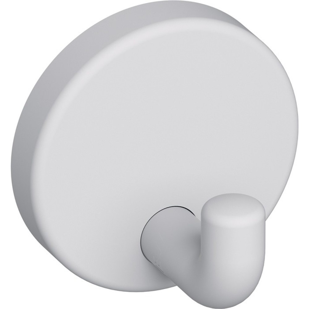 Produktabbildung: HEWI Einzelhaken 801.90B010, Polyamid matt 98 signalweiss matt, Ausladung 30 mm, Höhe 40 mm Ø 40 mm