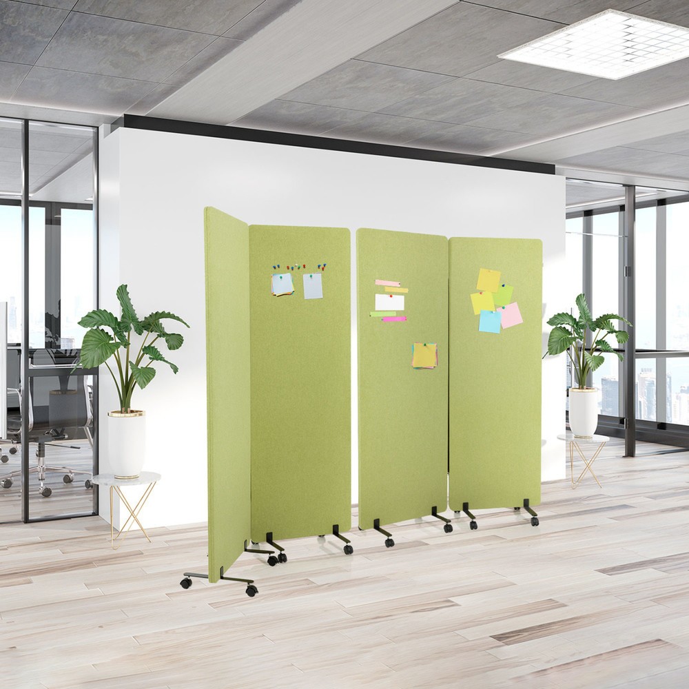 Produktabbildung Nr. 2: hjh OFFICE Mobiles Akustik-Trennwand-System FLEXMIUT 2er Set, grün