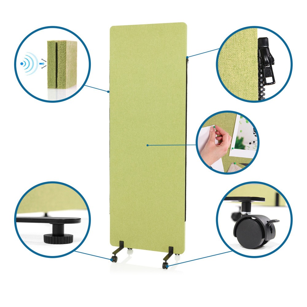 Produktabbildung Nr. 3: hjh OFFICE Mobiles Akustik-Trennwand-System FLEXMIUT 2er Set, grün
