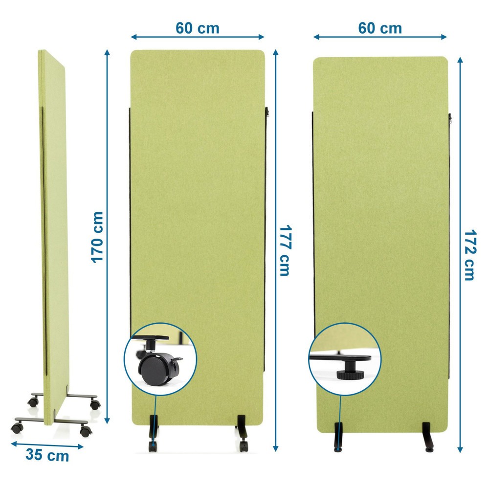 Produktabbildung Nr. 5: hjh OFFICE Mobiles Akustik-Trennwand-System FLEXMIUT 2er Set, grün
