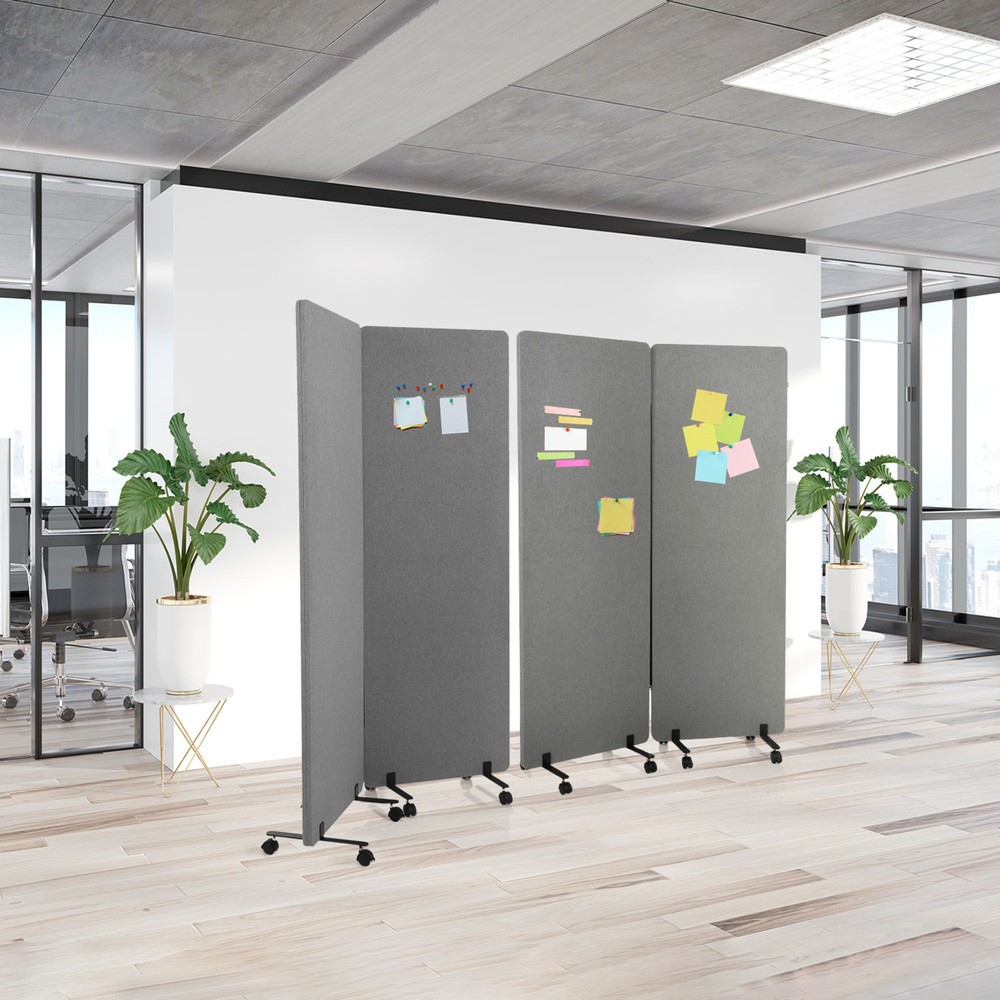 Produktabbildung Nr. 2: hjh OFFICE Mobiles Akustik-Trennwand-System FLEXMIUT 2er Set, dunkelgrau