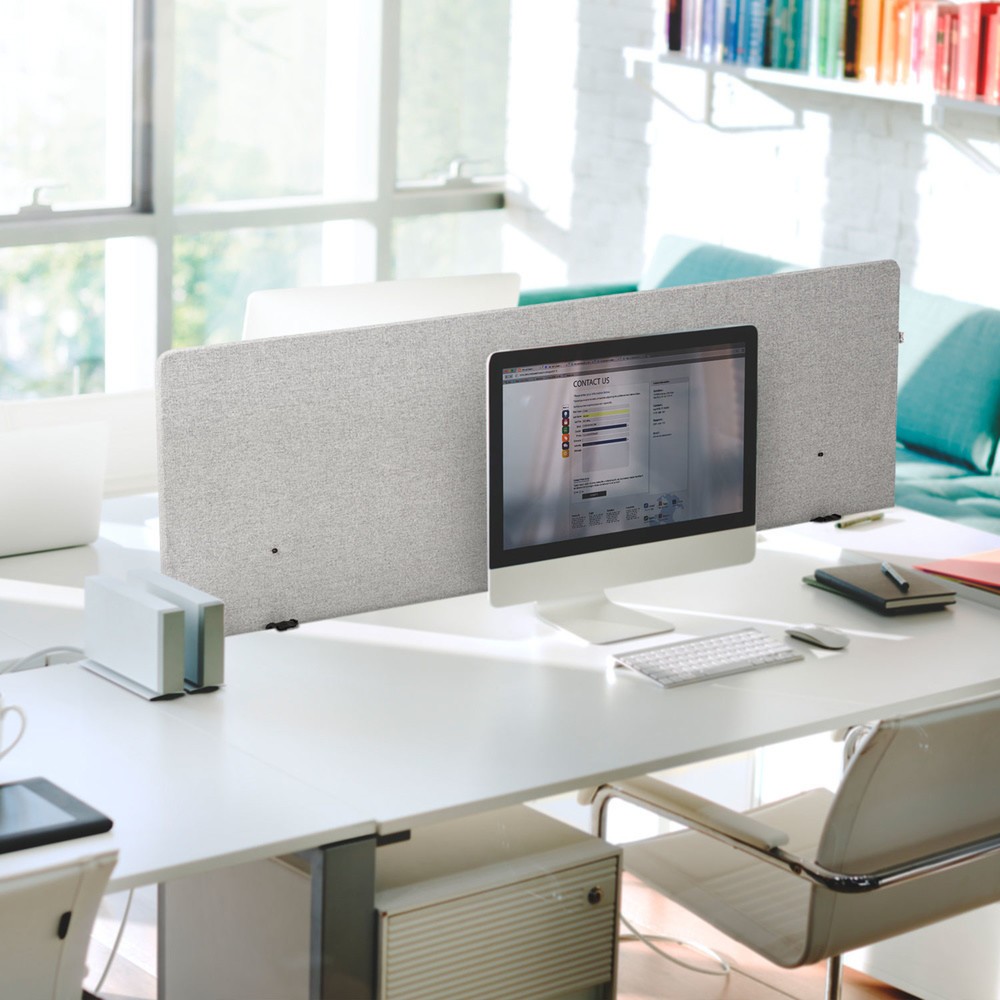 Produktabbildung Nr. 7: hjh OFFICE Akustik Tischtrennwand FLEXMIUT D 160 cm, hellgrau