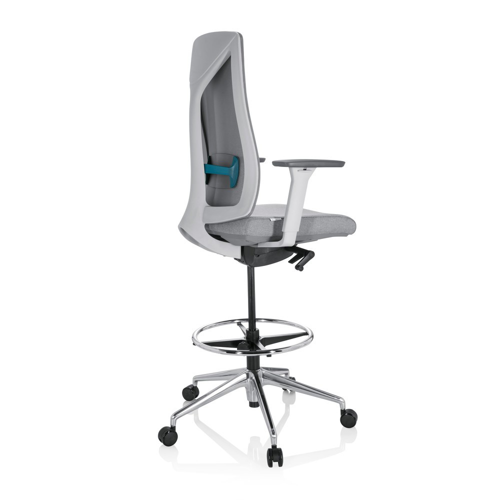 Produktabbildung Nr. 4: hjh OFFICE Arbeitsstuhl / Arbeitshocker HALIFAX WORK Stoff/Netzstoff, grau