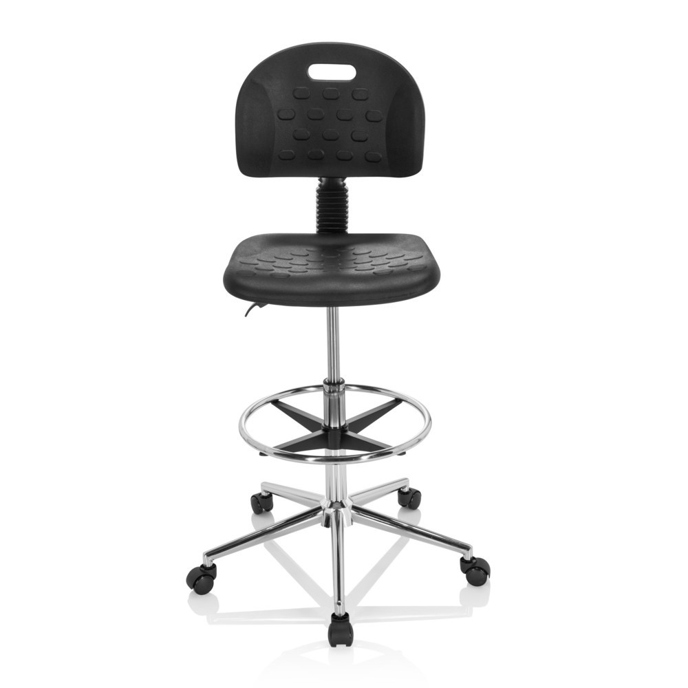 Produktabbildung: hjh OFFICE Arbeitsstuhl / Arbeitshocker TOP WORK 23 I Hartschaum, schwarz