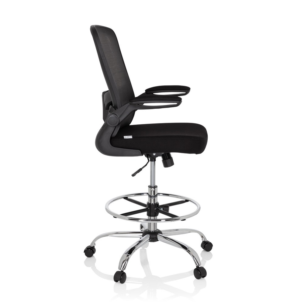 Produktabbildung Nr. 3: hjh OFFICE Arbeitsstuhl / Arbeitshocker VENDO WORK Stoff/Netzstoff, schwarz
