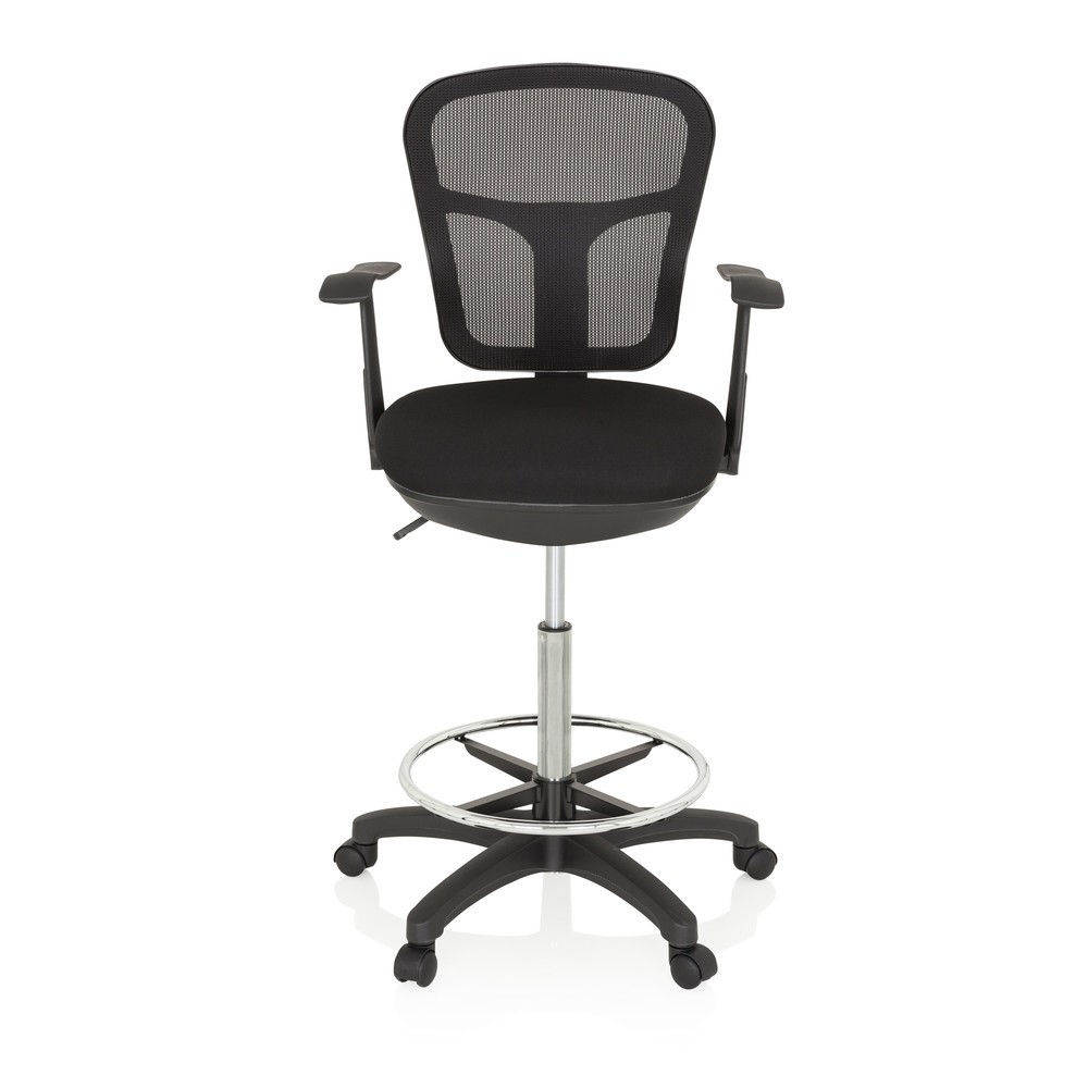 Produktabbildung: hjh OFFICE Arbeitsstuhl / Counterstuhl TOP WORK 108 Stoff/Netzstoff, schwarz