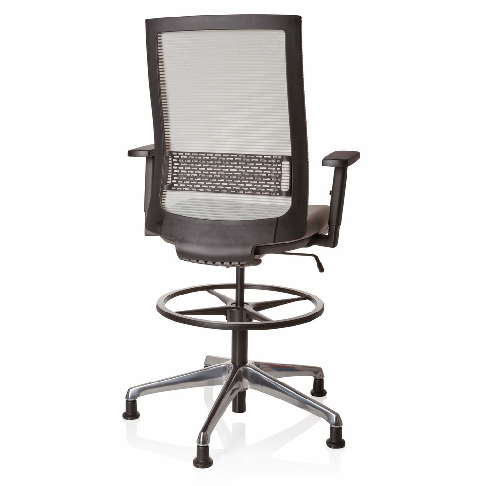 Produktabbildung Nr. 5: hjh OFFICE Arbeitsstuhl / Counterstuhl TOP WORK 99 Bezug: 100 % Polyester, grau