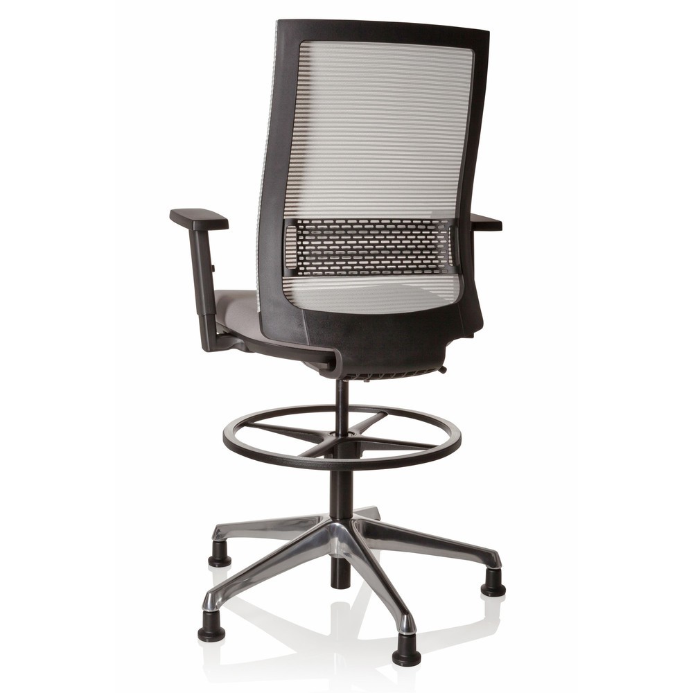 Produktabbildung Nr. 6: hjh OFFICE Arbeitsstuhl / Counterstuhl TOP WORK 99 Bezug: 100 % Polyester, grau