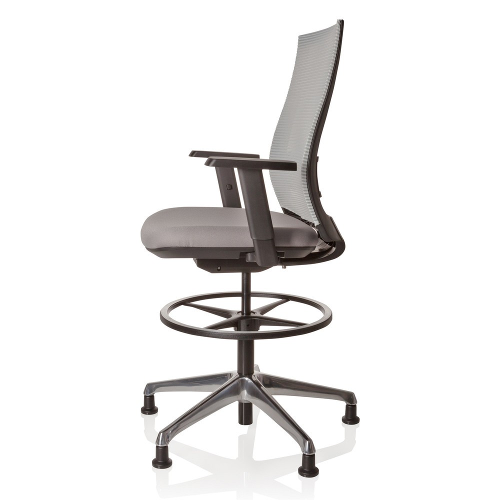 Produktabbildung Nr. 8: hjh OFFICE Arbeitsstuhl / Counterstuhl TOP WORK 99 Bezug: 100 % Polyester, grau