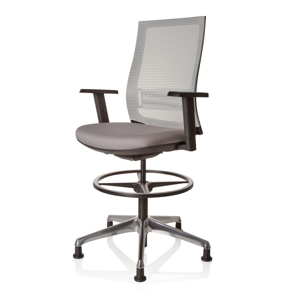 Produktabbildung Nr. 9: hjh OFFICE Arbeitsstuhl / Counterstuhl TOP WORK 99 Bezug: 100 % Polyester, grau