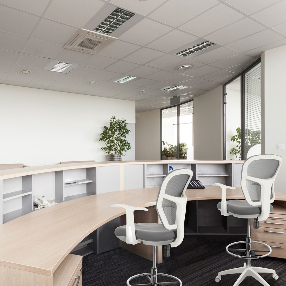 Produktabbildung Nr. 3: hjh OFFICE Arbeitsstuhl / Counterstuhl TOP WORK 108 W Netzstoff/Stoff, grau