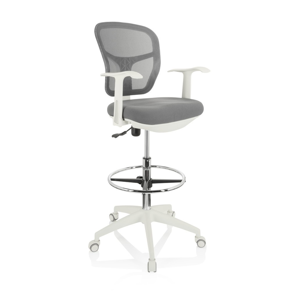 Produktabbildung Nr. 6: hjh OFFICE Arbeitsstuhl / Counterstuhl TOP WORK 108 W Netzstoff/Stoff, grau