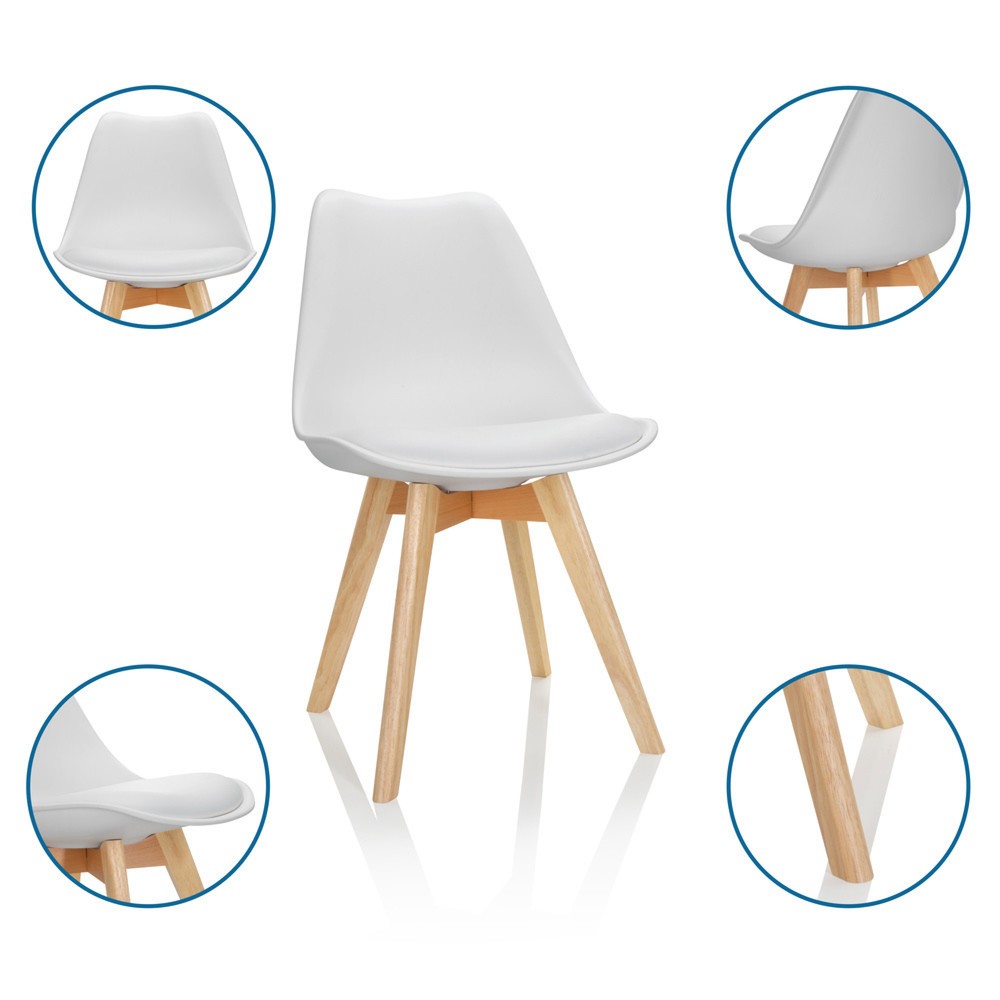 Produktabbildung Nr. 2: hjh OFFICE Besucherstuhl / Schalenstuhl SCANDI Kunststoff, 4er Pack, weiss
