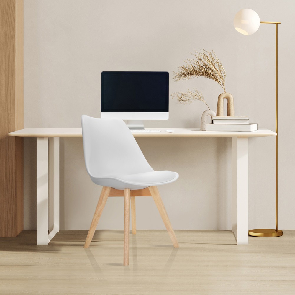Produktabbildung Nr. 4: hjh OFFICE Besucherstuhl / Schalenstuhl SCANDI Kunststoff, 4er Pack, weiss