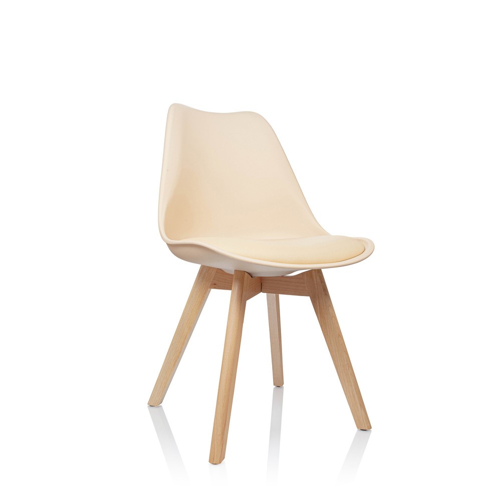Produktabbildung Nr. 5: hjh OFFICE Besucherstuhl / Schalenstuhl SCANDI Kunststoff, 4er Pack, beige