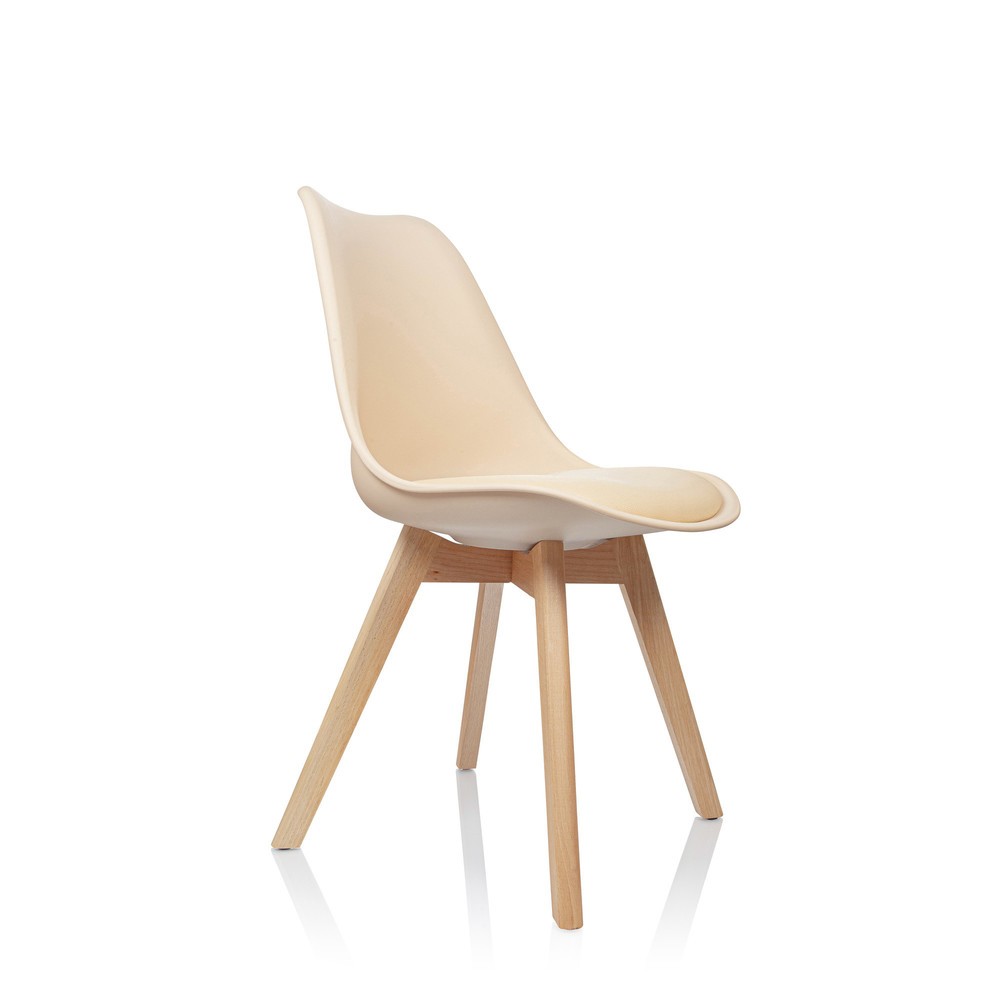 Produktabbildung Nr. 6: hjh OFFICE Besucherstuhl / Schalenstuhl SCANDI Kunststoff, 4er Pack, beige