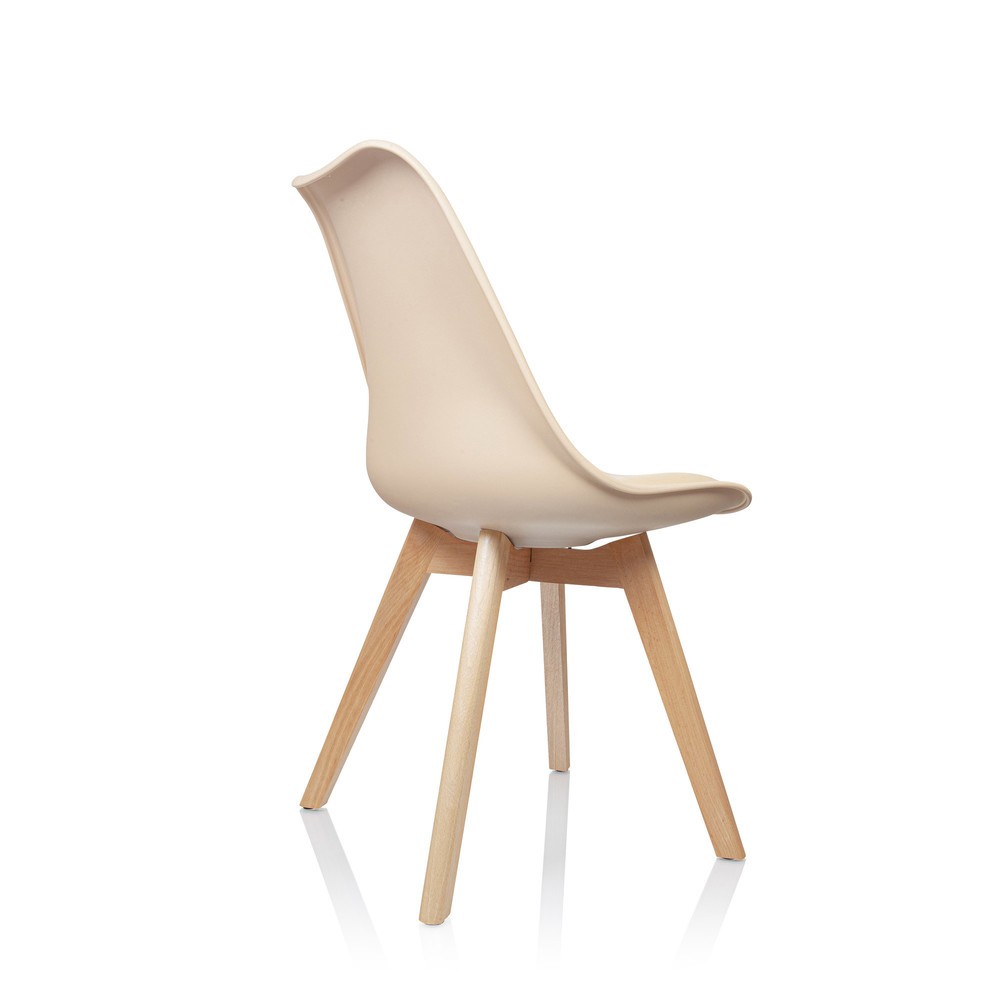 Produktabbildung Nr. 8: hjh OFFICE Besucherstuhl / Schalenstuhl SCANDI Kunststoff, 4er Pack, beige