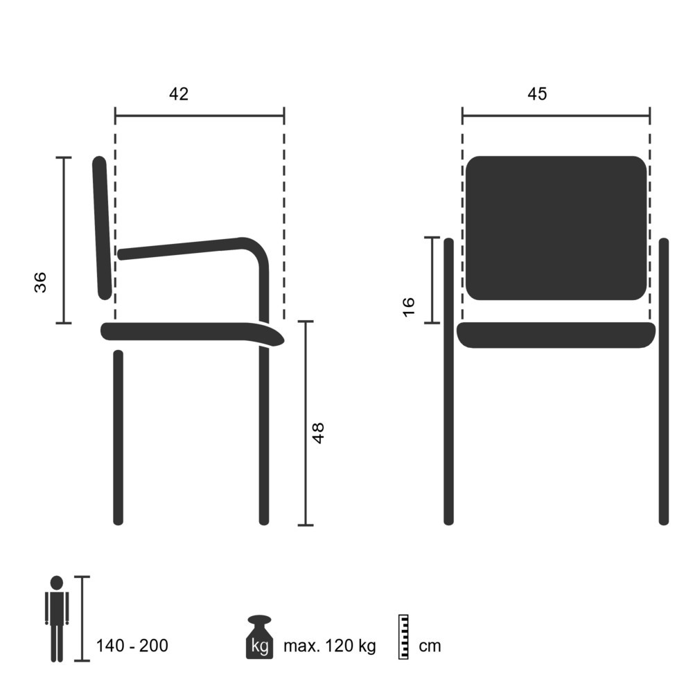 Produktabbildung Nr. 2: hjh OFFICE Besucherstuhl  XT 650, schwarz/blau