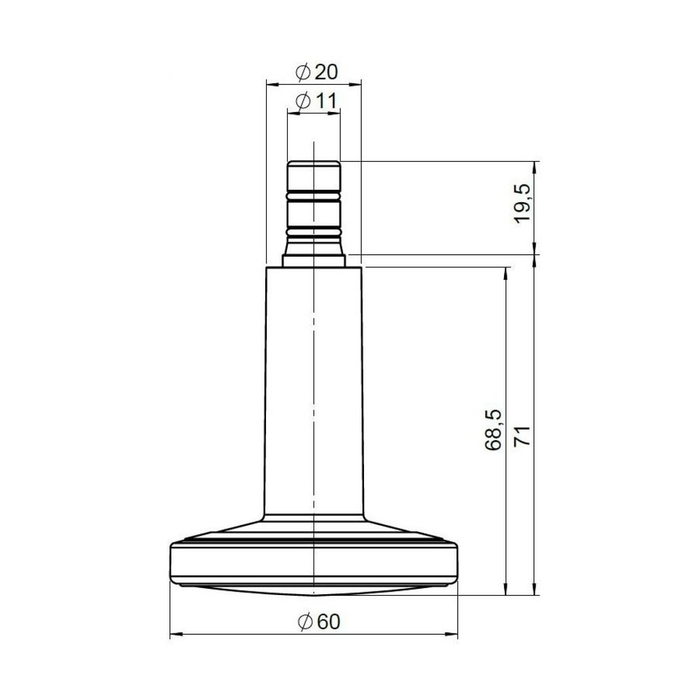 Produktabbildung Nr. 4: hjh OFFICE 5x Bodengleiter STATO-M Stift 11 mm / 60 mm Standfüsse, (5er Pack), schwarz