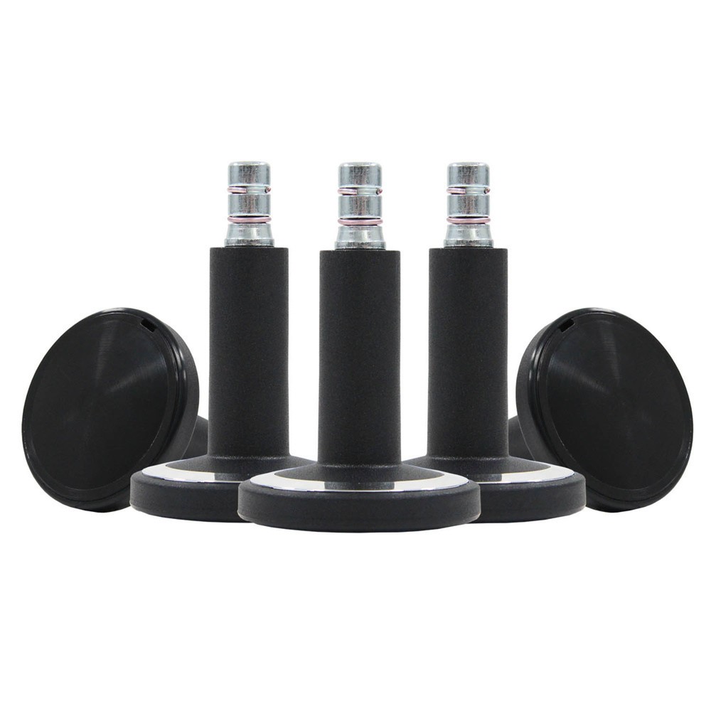 Produktabbildung Nr. 3: hjh OFFICE 5x Bodengleiter STATO-M Stift 11 mm / 60 mm Standfüsse, (5er Pack), schwarz/chrom