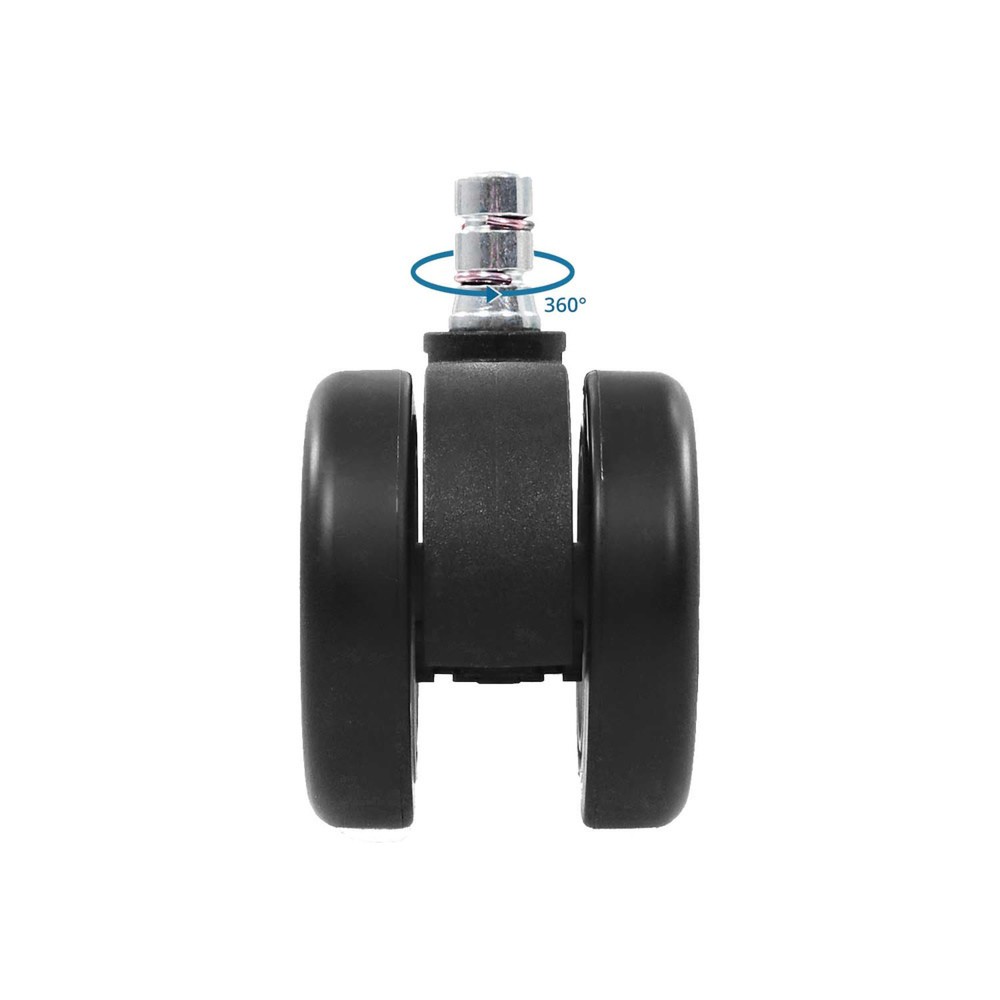 Produktabbildung Nr. 3: hjh OFFICE 5x Hartbodenrollen ROLO COLOR 60 11 mm / 60 mm Büro-Stuhl-Rollen für Hartböden (5er Pack), schwarz/weiss