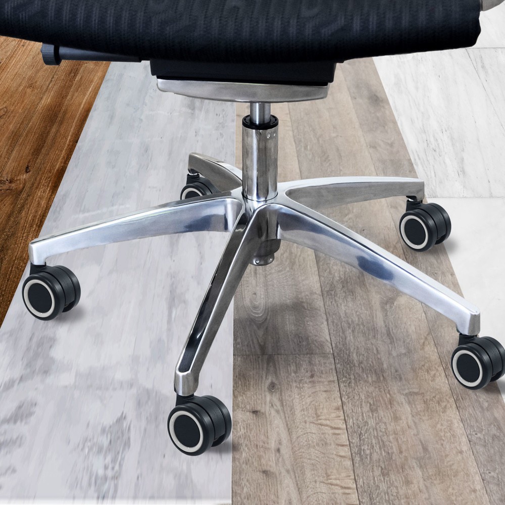 Produktabbildung Nr. 4: hjh OFFICE 5x Hartbodenrollen ROLO COLOR 60 11 mm / 60 mm Büro-Stuhl-Rollen für Hartböden (5er Pack), schwarz/weiss