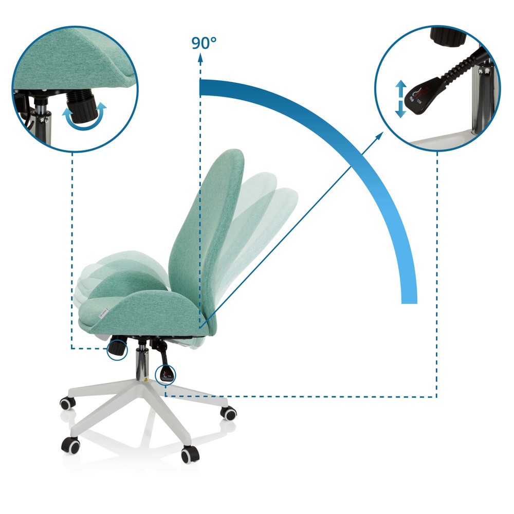 Produktabbildung Nr. 3: hjh OFFICE Bürostuhl / Drehstuhl AVEA I Stoff, aqua