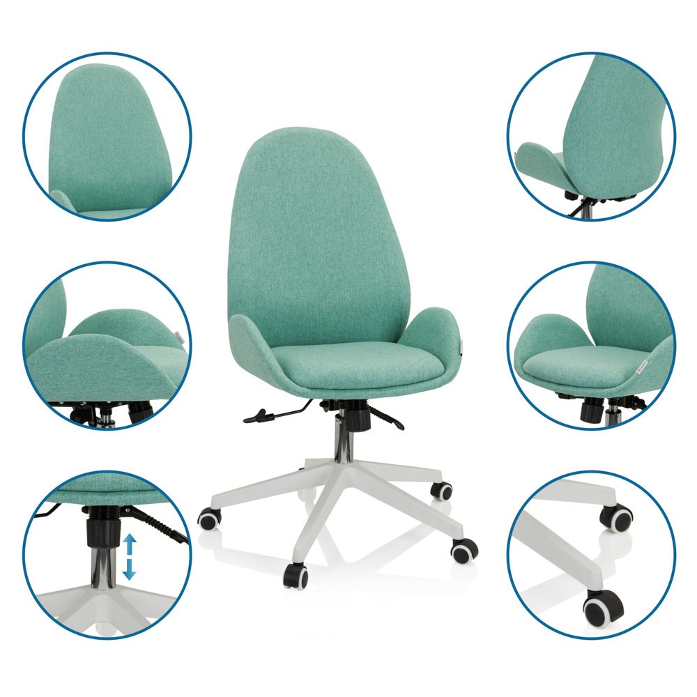 Produktabbildung Nr. 4: hjh OFFICE Bürostuhl / Drehstuhl AVEA I Stoff, aqua