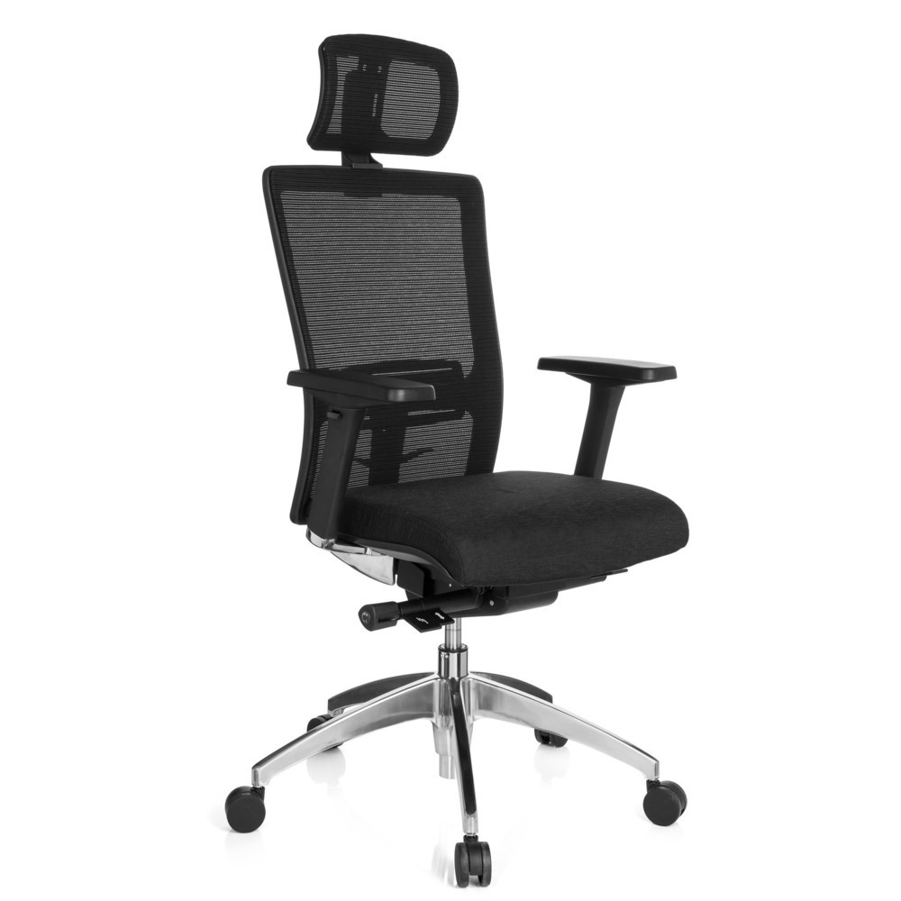 Produktabbildung Nr. 2: hjh OFFICE Bürostuhl / Chefsessel ASTRA LUX Stoff/Netzstoff, schwarz