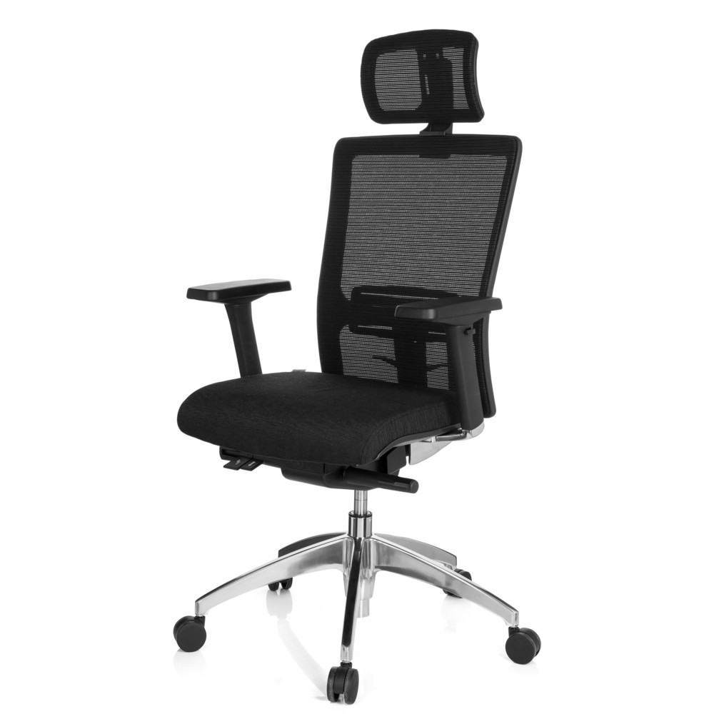 Produktabbildung Nr. 9: hjh OFFICE Bürostuhl / Chefsessel ASTRA LUX Stoff/Netzstoff, schwarz