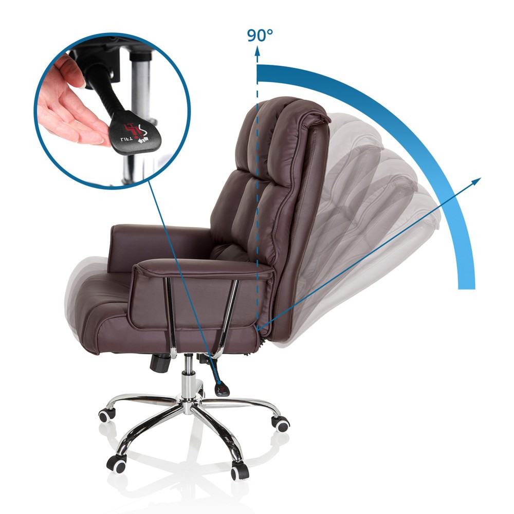 Produktabbildung Nr. 2: hjh OFFICE Bürostuhl / Chefsessel COMMANDER PU Kunstleder, braun