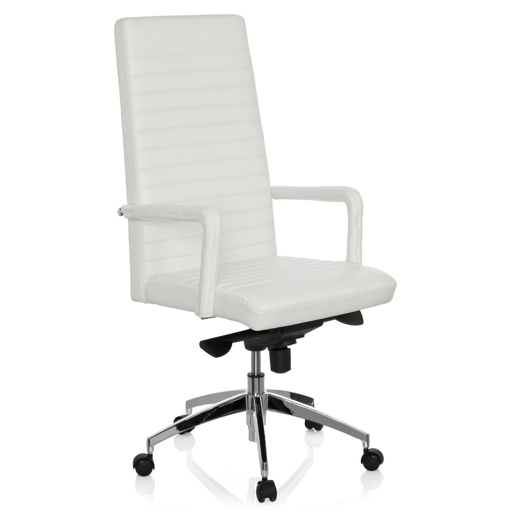 Produktabbildung Nr. 2: hjh OFFICE Bürostuhl / Chefsessel LENGA Leder, weiss