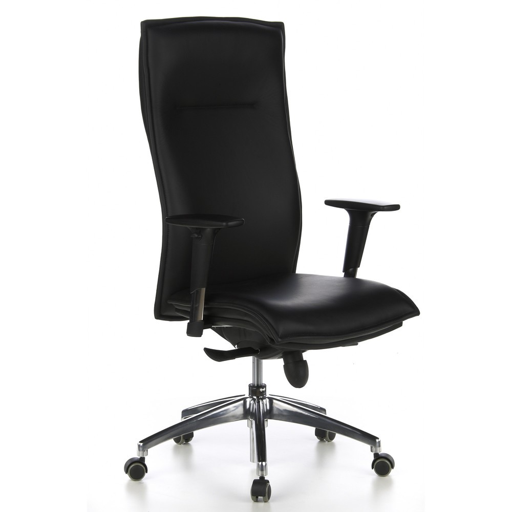 N° de l'image du produit 2 : hjh OFFICE Bürostuhl / Chefsessel MURANO 20 Leder, schwarz