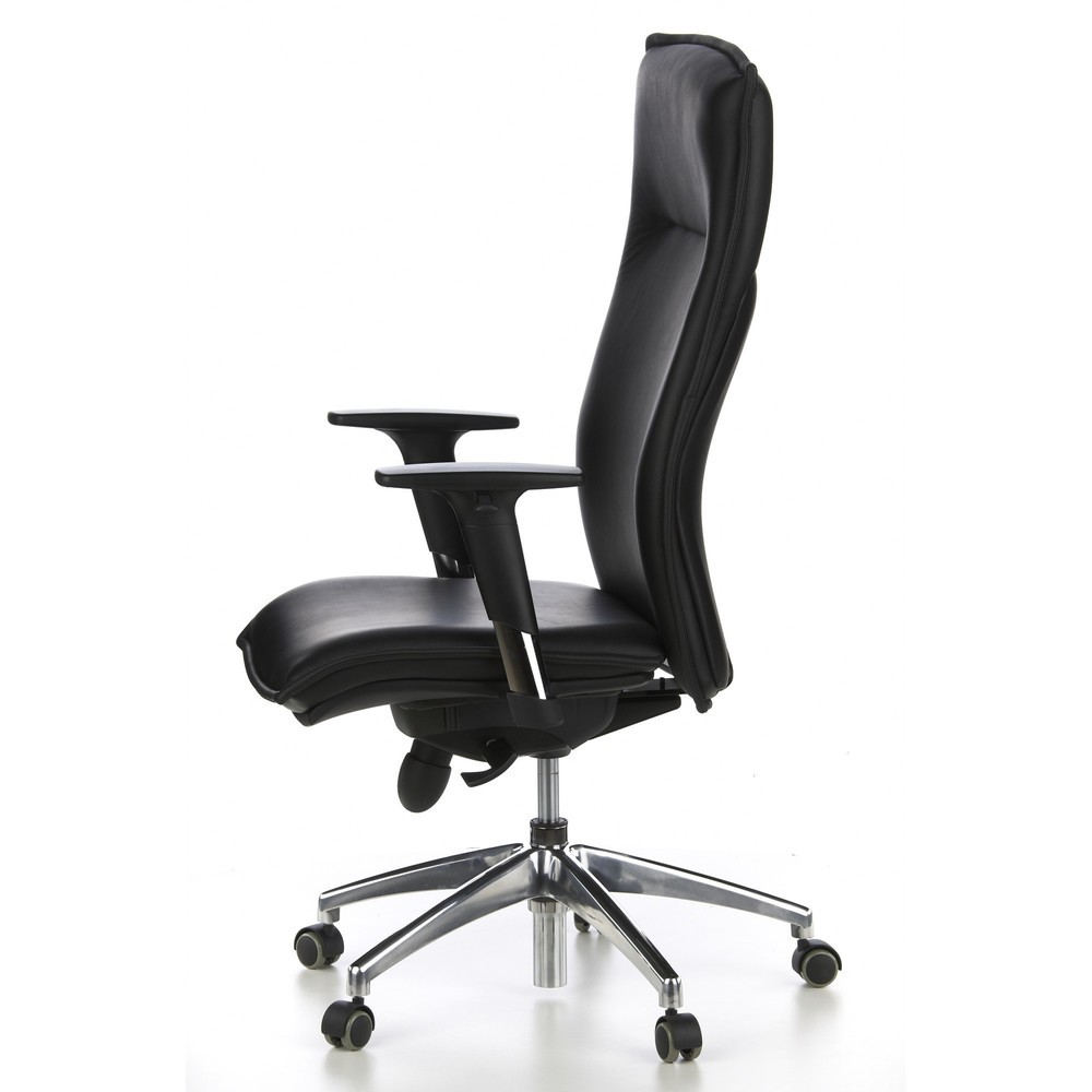 N° de l'image du produit 8 : hjh OFFICE Bürostuhl / Chefsessel MURANO 20 Leder, schwarz