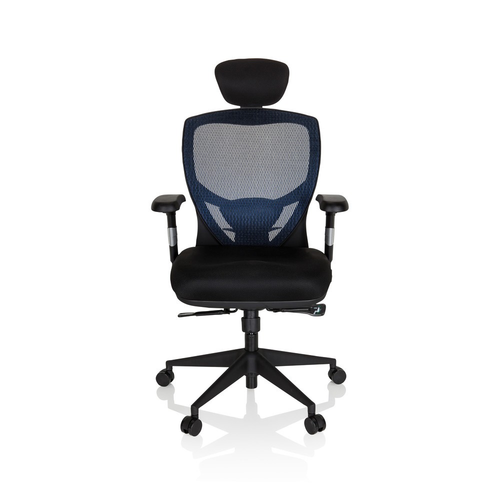 Produktabbildung: hjh OFFICE Bürostuhl / Chefsessel VENUS BASE Stoff, blau/schwarz