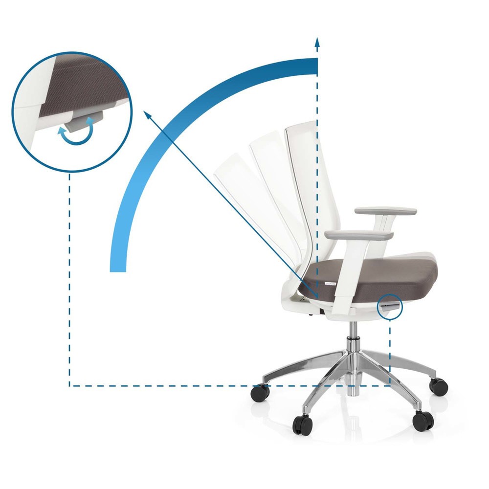 Produktabbildung Nr. 10: hjh OFFICE Bürostuhl / Drehstuhl ASPEN Stoff, grau/weiss