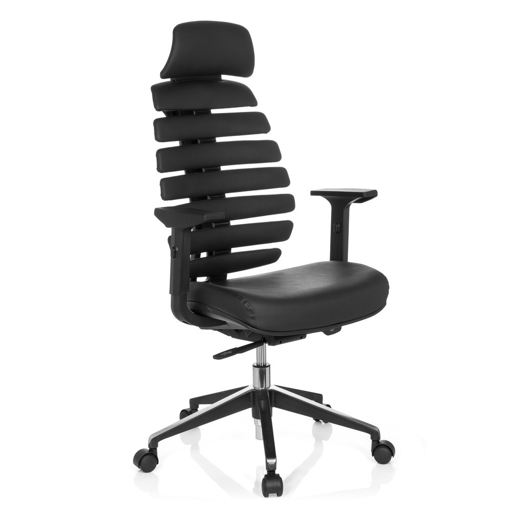 Produktabbildung Nr. 2: hjh OFFICE Bürostuhl / Drehstuhl ERGO LINE II PRO Leder, schwarz